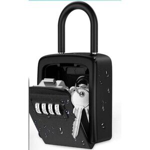 Resettable 4-Digit Combination Key Lock Box With Detachable Shackle -NEW